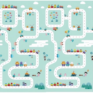 Бебешка кошара JumpiPlay с килим 120x120 см с безопасна зона | SONNE1301 - 7