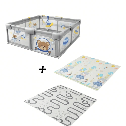 BearBuddies PlayYard – бебешка кошара с килим 120x120 см  | SONNE1302