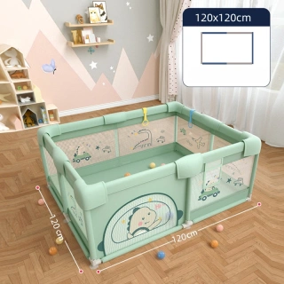 ZoomieBox – бебешка кошара 120x120 см със зелен дизайн | SONNE1307 - 2