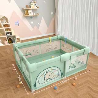 TurboTots Arena – бебешка кошара 150x180 см със зелен дизайн | SONNE1308 - 2