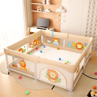 Мека ограда за игра LEO FUN S – 120x120 см с декор лъвчета | SONNE1316 - 9