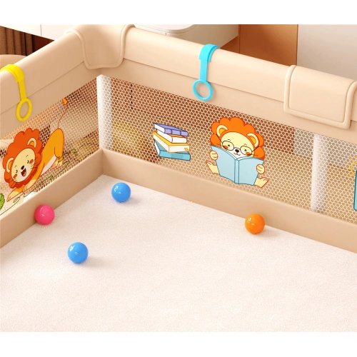 Мека ограда за игра LEO FUN S – 120x120 см с декор лъвчета | SONNE1316 - 4