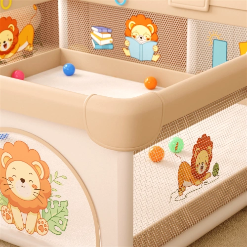 Мека ограда за игра LEO FUN S – 120x120 см с декор лъвчета | SONNE1316 - 6